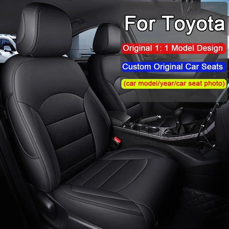 Original 1: 1 Custom Special Car Seat Cover 5 seats For oyota RAV4 Camry C-HR Crown Highlander Corolla Avalon IZOA