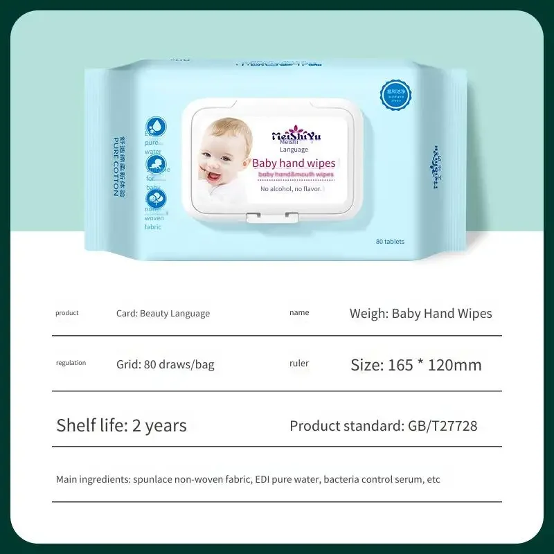 80 pezzi Salviette per la pulizia specifiche per bambini Salviette umidificate per mani e bocca per bambini Salviette idratanti portatili per il viso e le mani in movimento Cura della pelle
