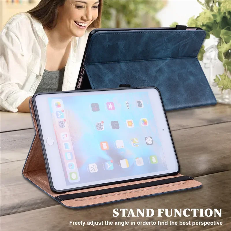 Funda Tablet untuk iPad 10 2 Casing Tablet Dudukan Dompet Kulit Mewah untuk iPad 9.7 10.2 Air 2 1 iPad 9 10 8 7 6 5 Casing Gen 10th 9th