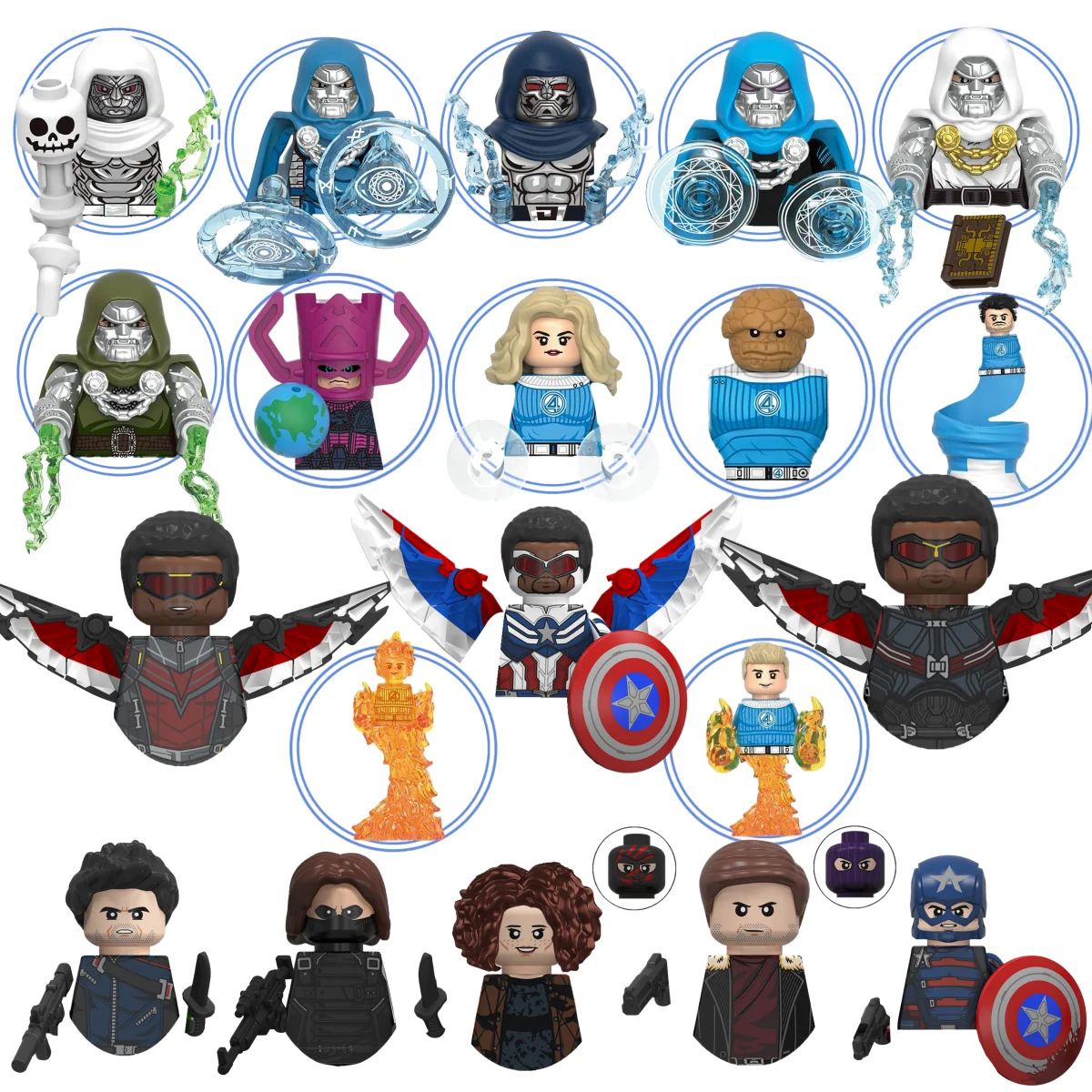 Blind Box Mini Bouwstenen WM6117 Figuren Grote Goblin Spiderman Iron Man Venom Captain Hawk Deadpool Armor Kerstcadeau Speelgoed