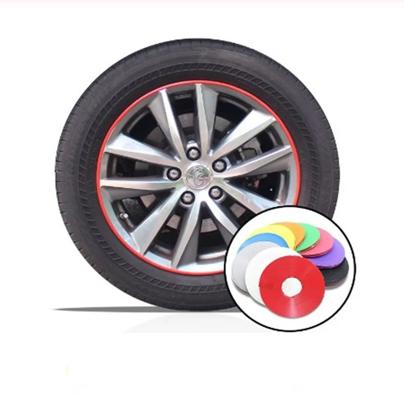 

Red Black Blue Car Wheel Motorcycle Wheel Decorative Strip Tire Protection Ring Bumper Strip Wheel Scuff Strip Line Stickers