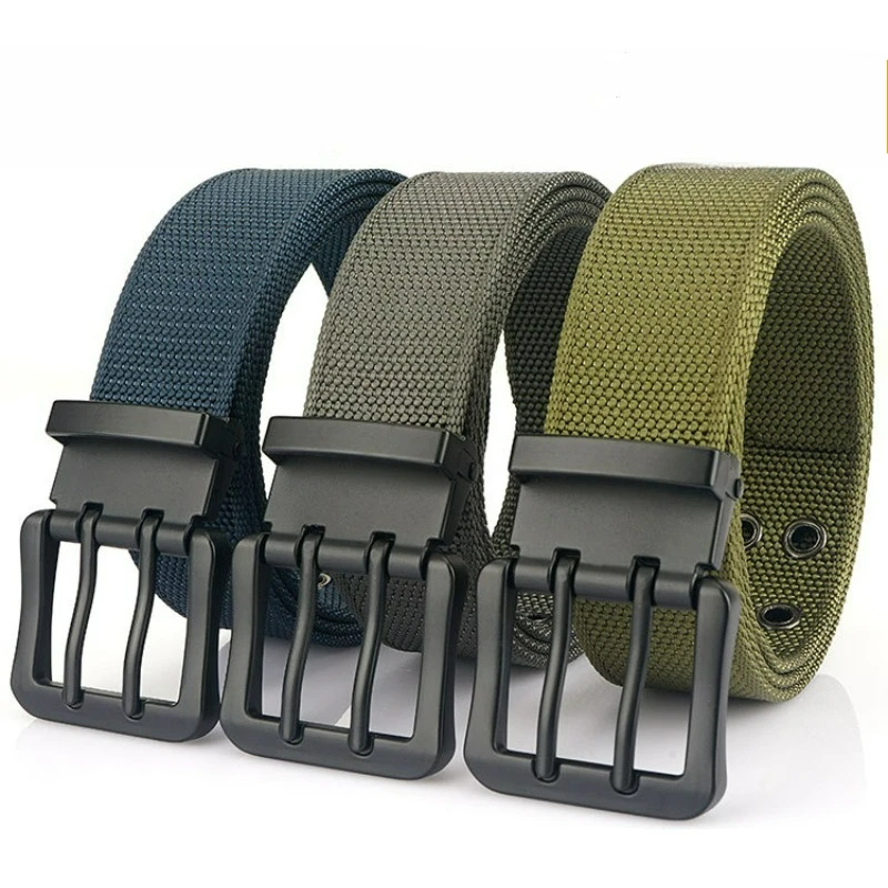

Зеленый камуфляжный нейлоновый мужской ремень с двойной пряжкой, прочный быстросохнущий ремень для занятий спортом на открытом воздухе, универсальные аксессуары для брюк