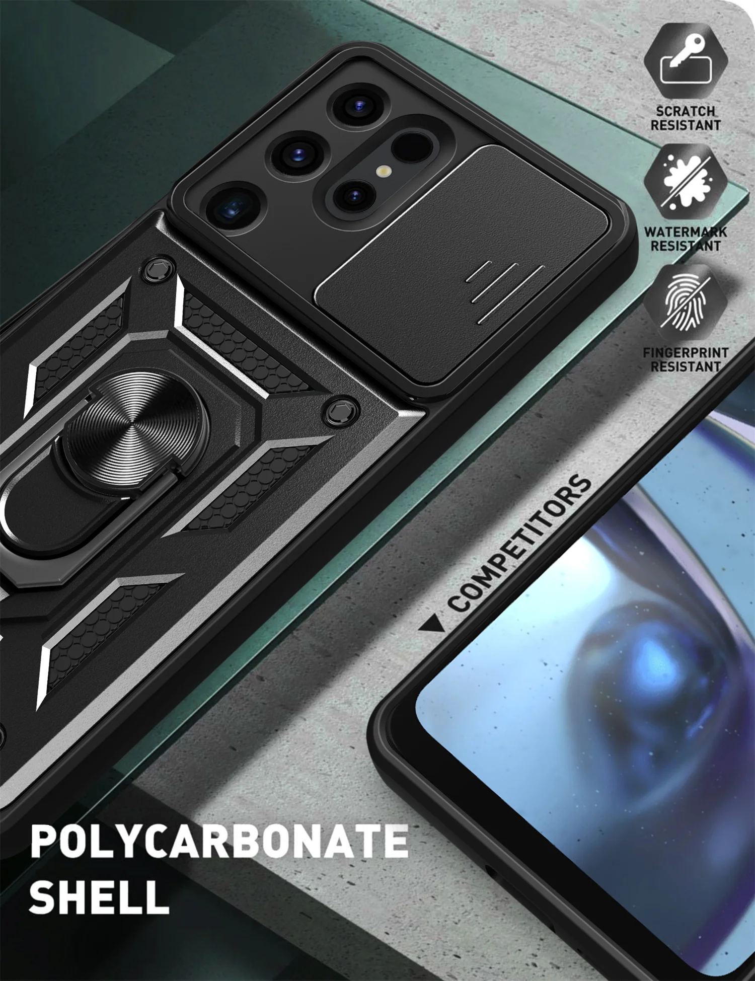 حامل مغناطيسي حامل حلقي حامي الكاميرا غالاكسي S24 UItra غطاء درع للصدمات لهاتف سامسونج جالاكسي S24 UITRA سيارة