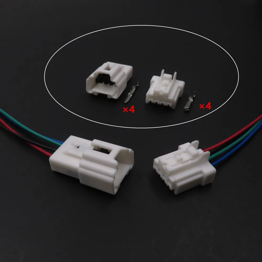 1 Set 4 Way 6098-6966 6098-6945 AC Assembly Car Width Indicator Light Brake Lights Steering Taillight Wire Connector
