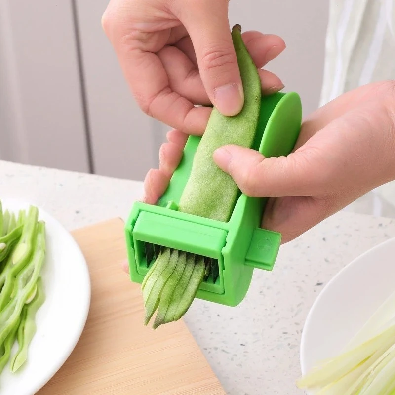 1PC Vegetable Cutter for Green Onions and String Beans Multi-Functional Pepper and Celery Peeler Kitchen Tools Green Bean Slicer