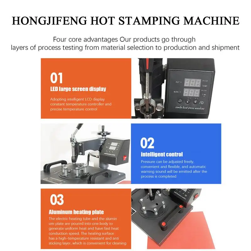 Heat Press Machine Multifunction Heat Transfer Sublimation Machine For T-Shirts Bags Garments Mats More Shirt Printing Machine