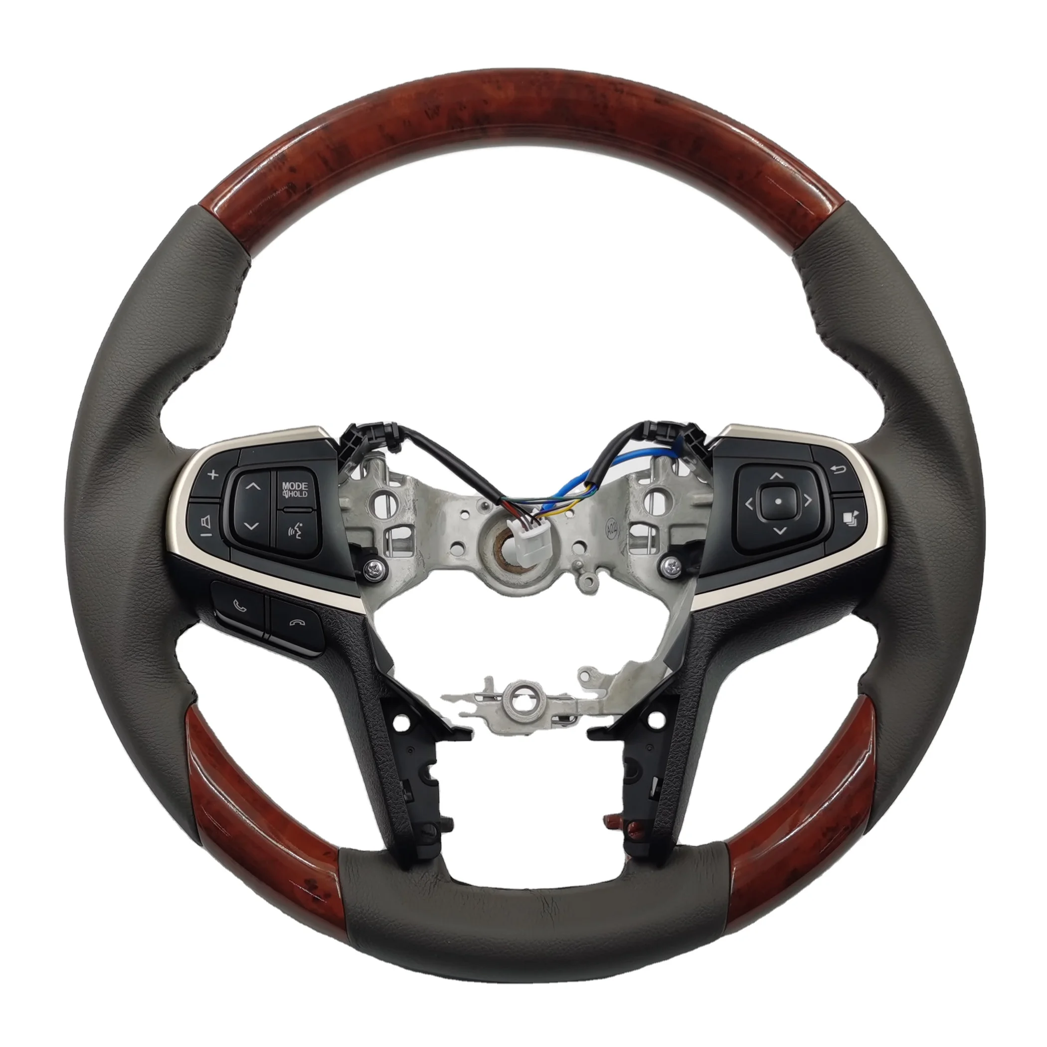 Customized Wood And Carbon Fiber Steering Wheel For Toyota Innova