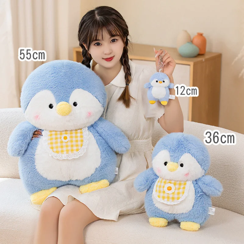 Treasuring 55cm Cute Penguin Plush Toys Stuffed Cartoon Animal Plush Dolls Kawaii Car Fluffy Pillow Bag Pendant Children Gifts