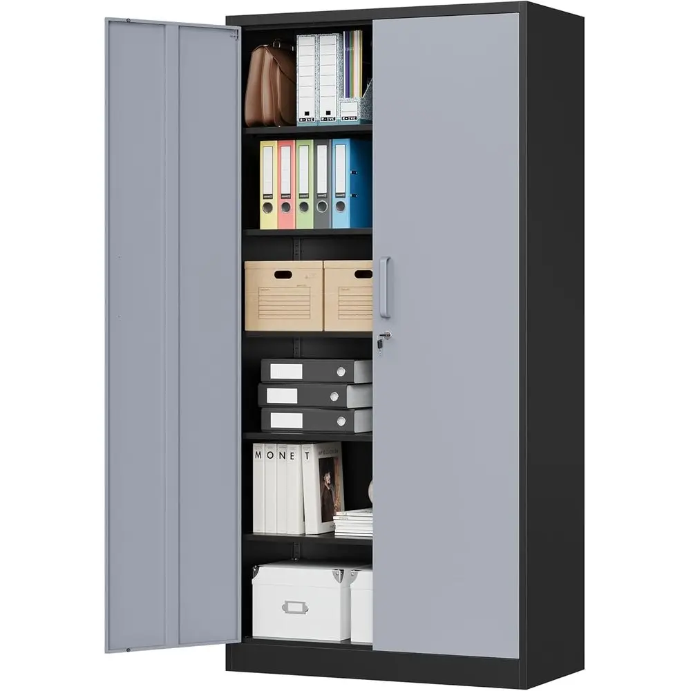 Metal Storage Cabinet with 6 Tier Shelves and Locking Do, 72