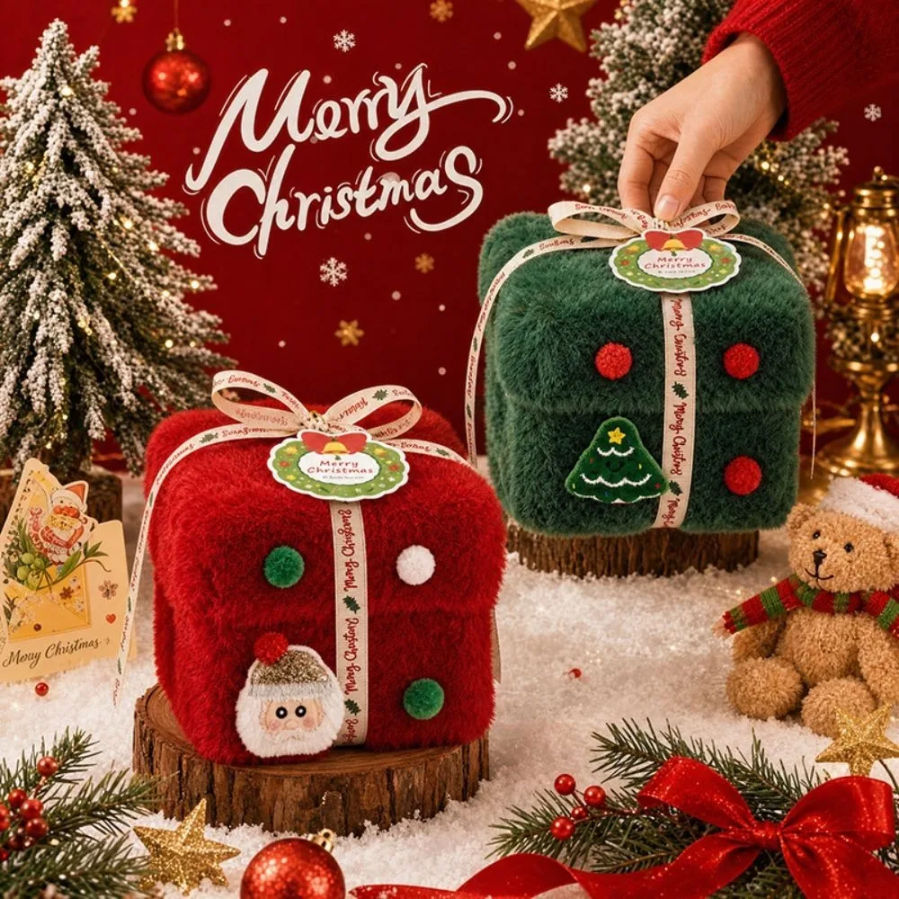 Velvet Christmas Packaging Box Velvet Gift Box Thick Velvet Fabric Candy Box Lint High-End Christmas Decoration Christmas Eve view 2