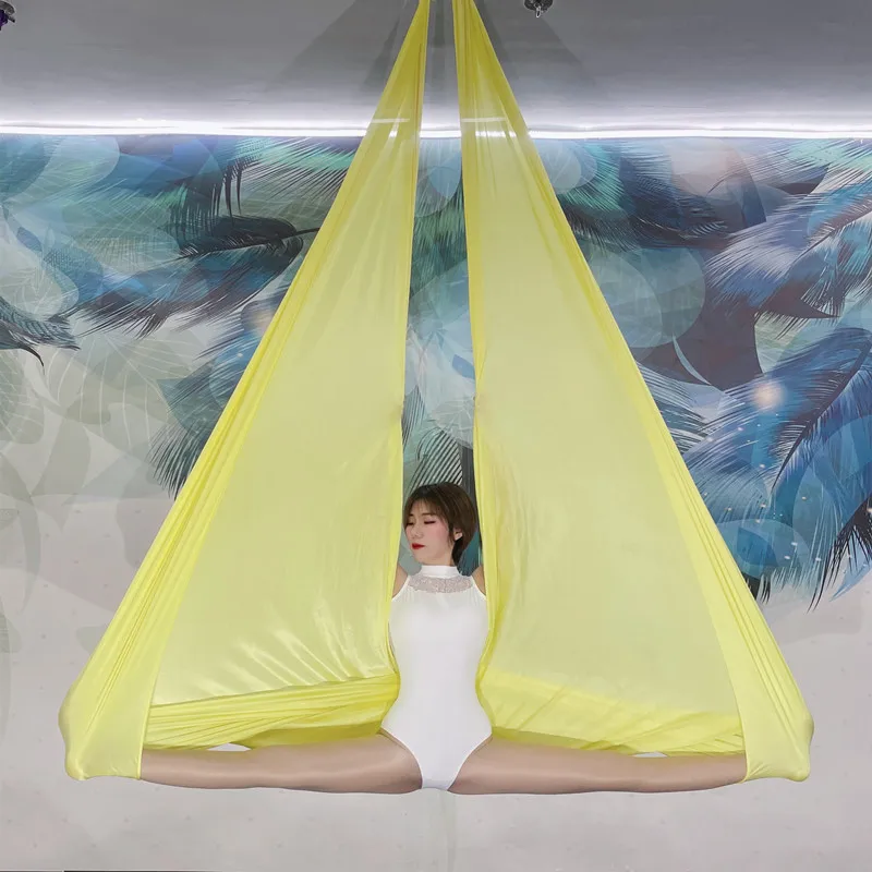 2022 new color aerial yoga hammock flying swing anti-gravity aerial yoga hammock micro-elastic thickening fabric yoga studio