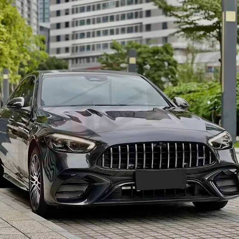 W205 إلى W206 عدة ل 2015-2021 C الفئة W205 ترقية W206 C63 مصدات السيارة هود غطاء صندوق السيارة المصابيح الأمامية القديمة إلى طقم الجسم الجديد