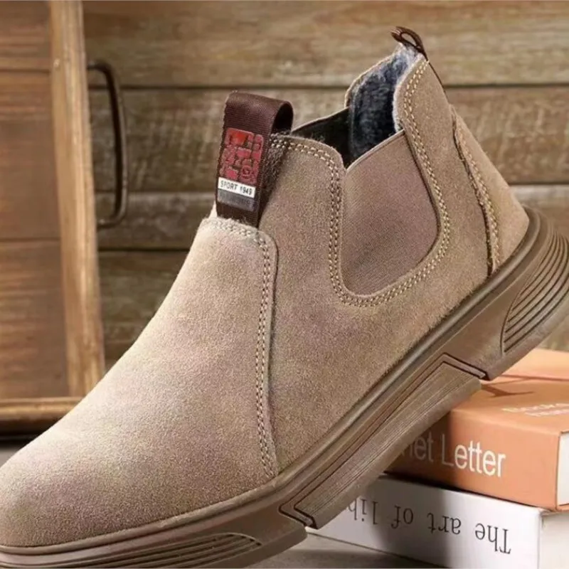 Labor protection shoes Welder\'s steel toe cap anti-collision stab resistant cowhide breathable site protection safety shoes M861