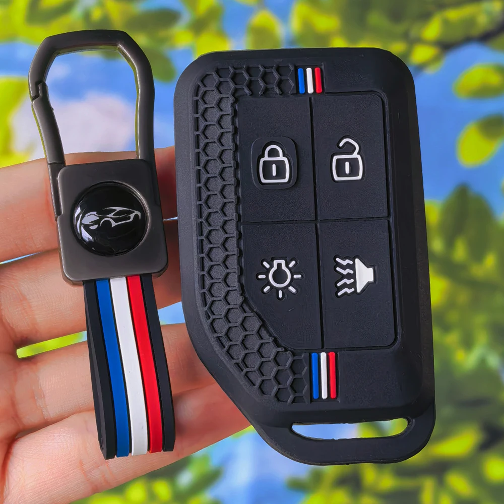 Durable Silicone Truck Key FobCase withKeychain,Racing Stripe Anti-scratch Protective Shell for Volvo New FM FH FH16 Tractor Van