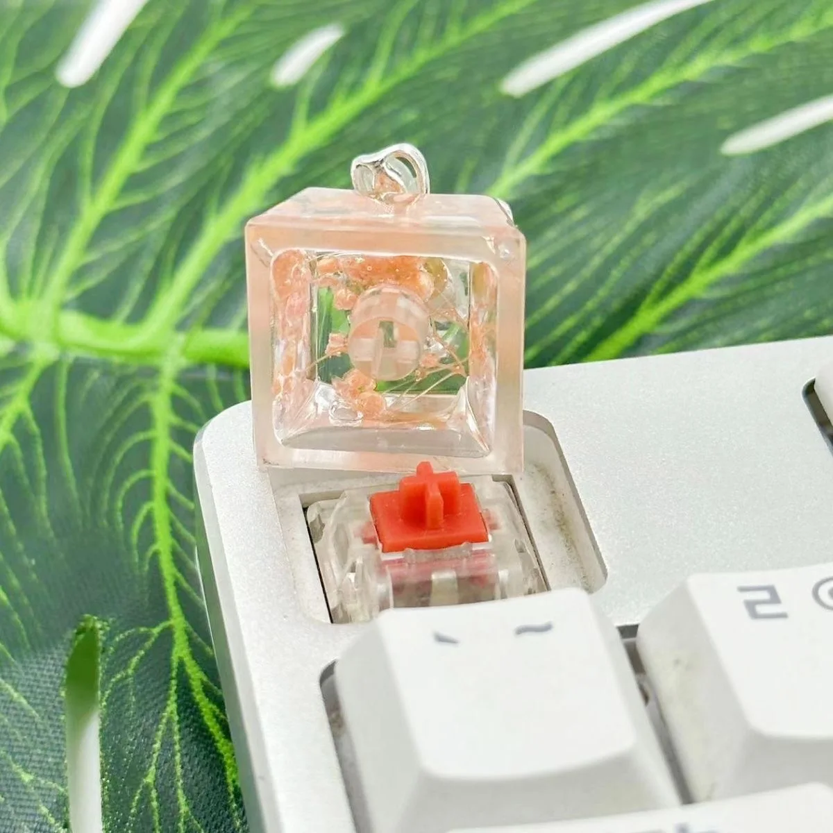 Butterfly Personality Keycaps Butterfly Rotatable Unzip Flowers Transparent Resin Keycaps for Mechanical Keyboard