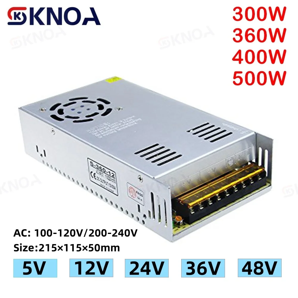 

New LED power supply DC 5V 12V 18V 24V 36V 48V 360W 400W 500W 600W LED Power Supply Source Transformer AC-DC SMPS Motor power