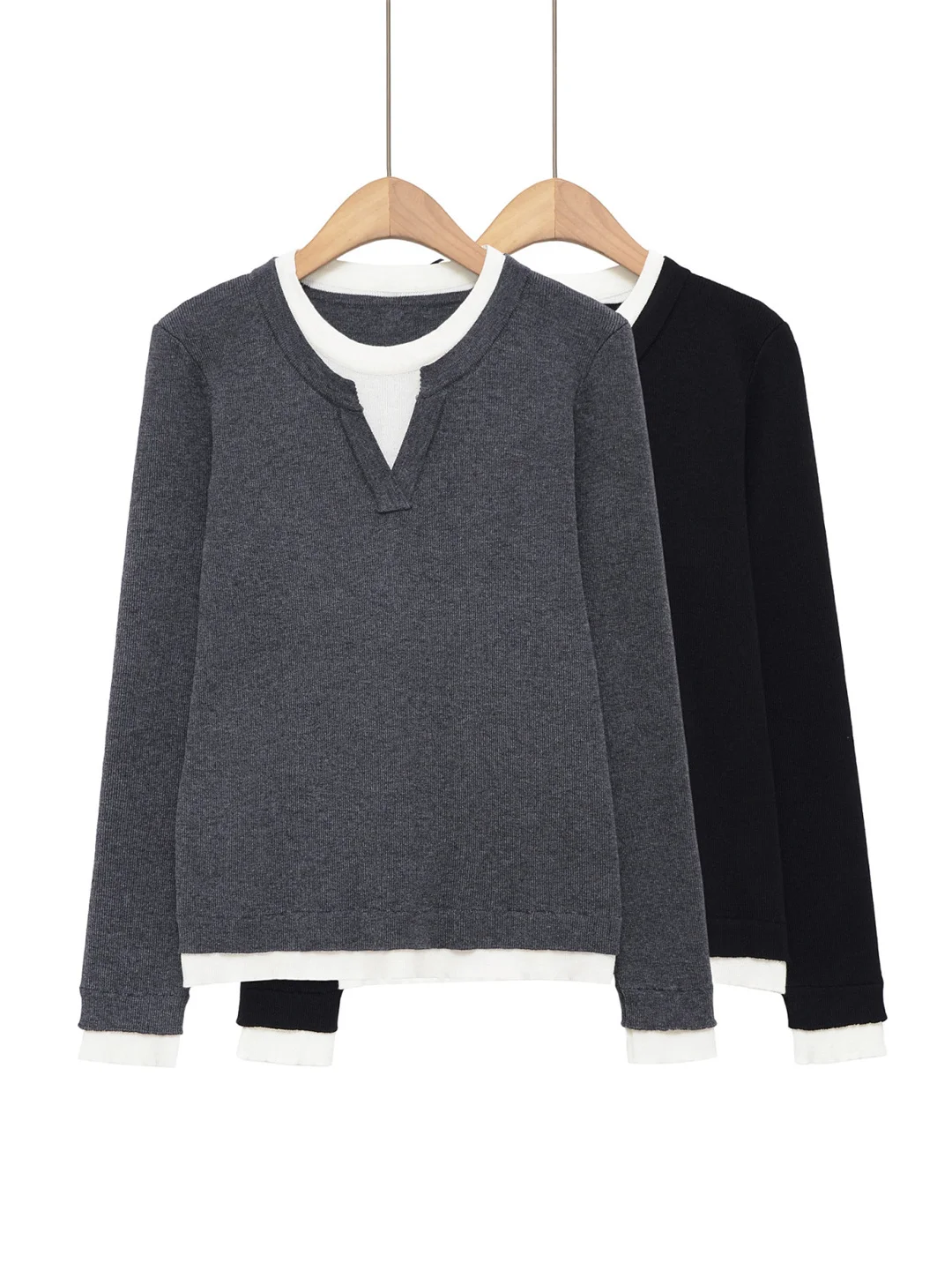 

ay Splice Long Sve Knitted Sweater Women's Slim Fit Base Layer irt Autumn Winter Faion Soft Knitwear Casual round Ne