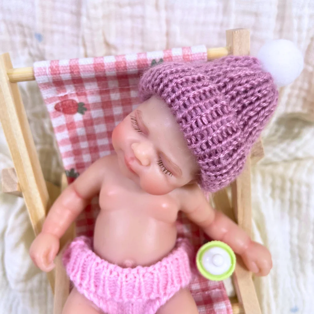 Mini 15CM Reborn Pascale Silicone Baby Doll Girl Washable Body 6 Inch Soft Solid Silicone Doll Birthday Christmas Gift Toy