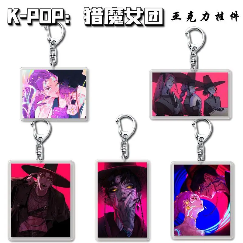 KPop Demon Hunting Series Portachiavi in acrilico Film hot Merch Portachiavi Moda Rumi Bag Accessori pendenti Divertente regalo di compleanno