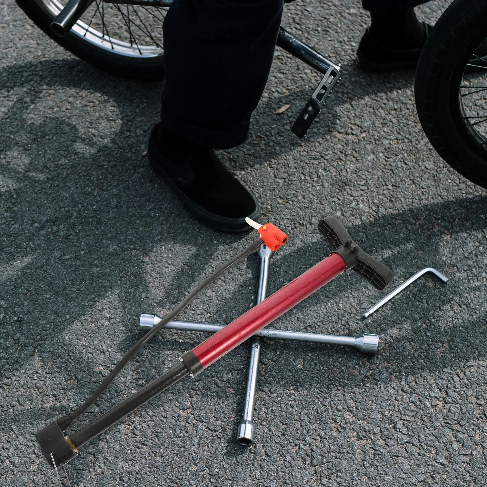 

Portable Bike Pump For Bicycle Tire Inflator High Pressure Alloy Air Pump Tool Anti-Slip Foot Pedal Compact Lightweight Easy