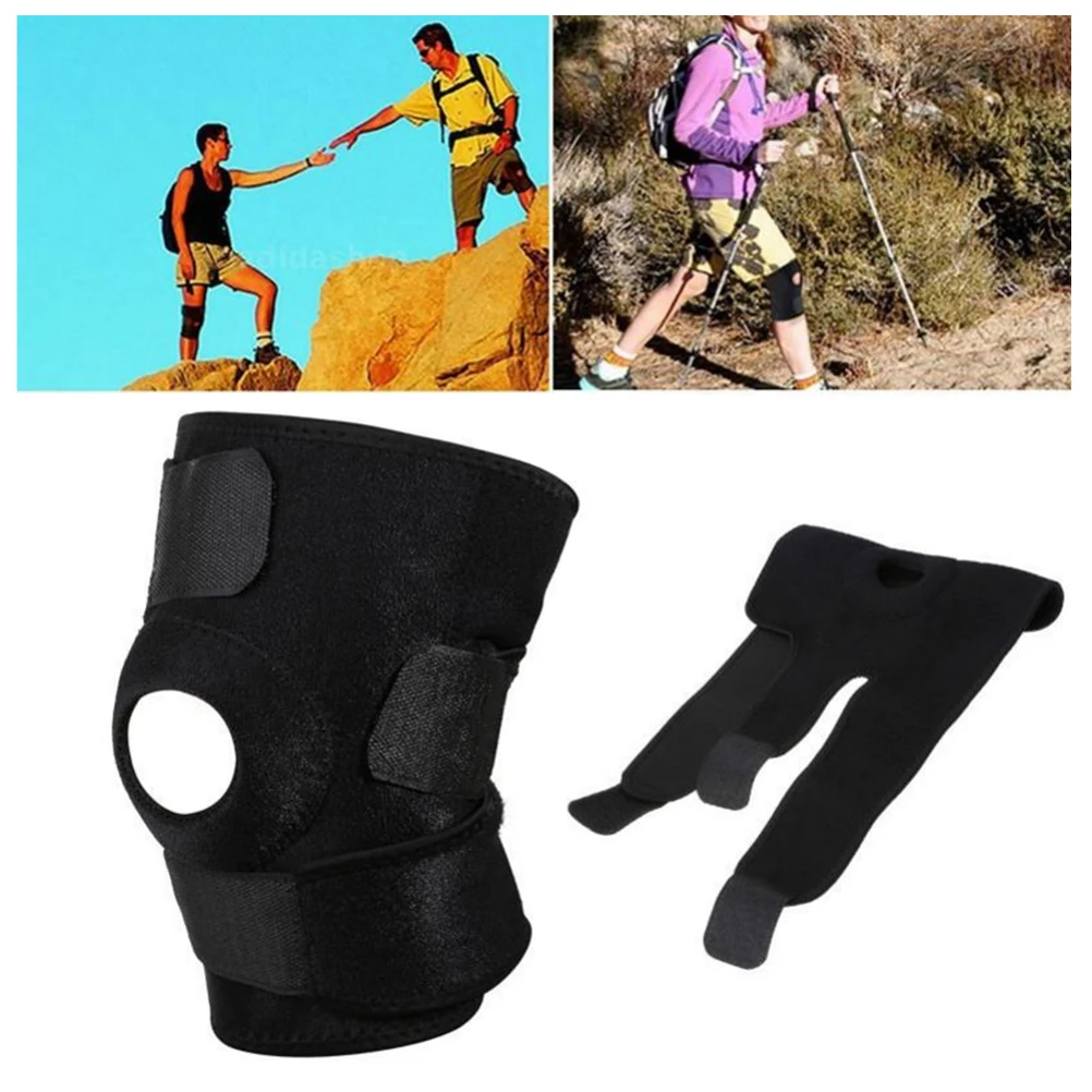 

Knee Brace Support Sleeve 23X54Cm Black Nylon Adjustable Open Patella Stabilizer Compression Wrap For Arthritis Acl Meniscus