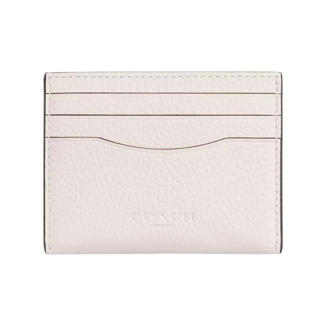 porta-carte-coach-in-pelle-raffinata-effetto-granulato-modello-regolare-da-donna-bianco-gesso-cp209-chk