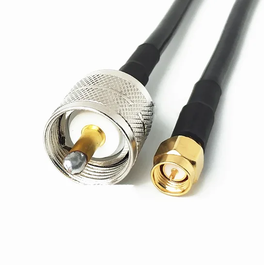 LMR200 Coaxial Cable UHF PL259 Male to SMA Male Plug Connector Low Loss RF Cable