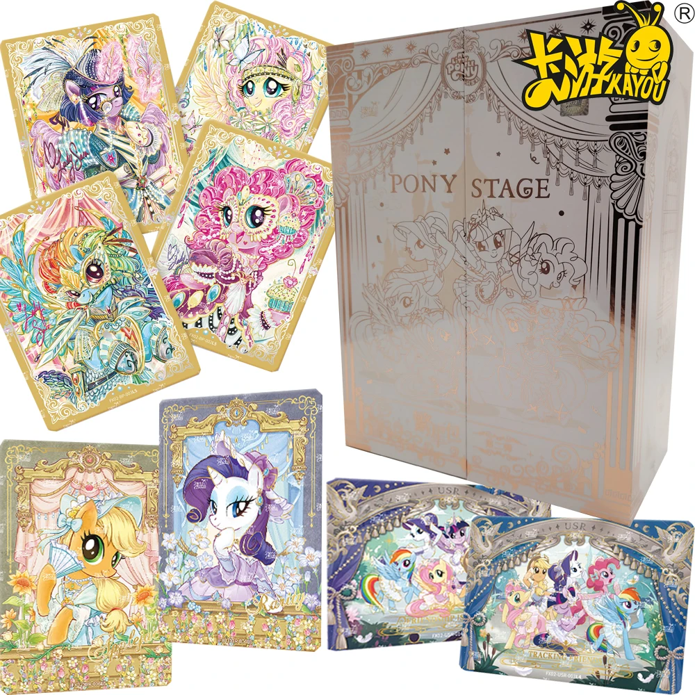 

Kayou Genuine My Little Pony Collection Cards Gift Box Version Cute Cartoon Character Animated Stage Star Cards Toy for Children