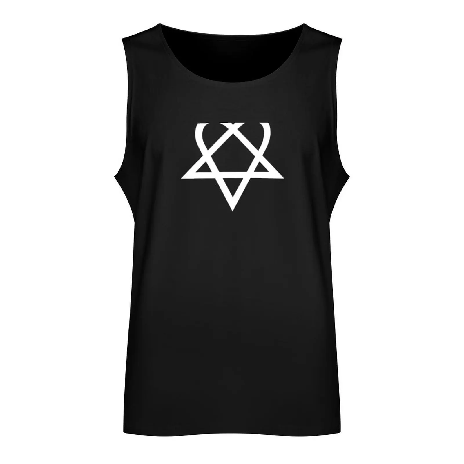 Heartagram - White Tank Top Men's summer clothes men gym clothing summer Men's tops