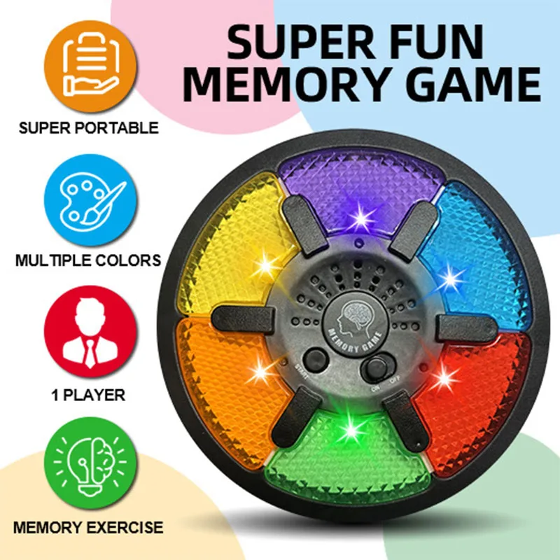 /ألعاب الذاكرة لعبة الذاكرة الإلكترونية المحمولة مع ألغاز الضوء والصوت ألعاب تفاعلية إبداعية لتدريب الذاكرة