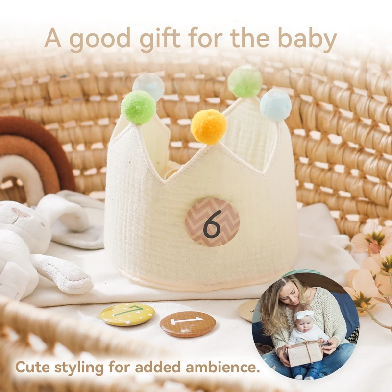 Chapeau de ixd'Anniversaire pour Bébé, Couronne Colorée, Bandeau de Sauna, Bannière de Gâteau, Accessoires de Photographie, Cadeaux Décoratifs