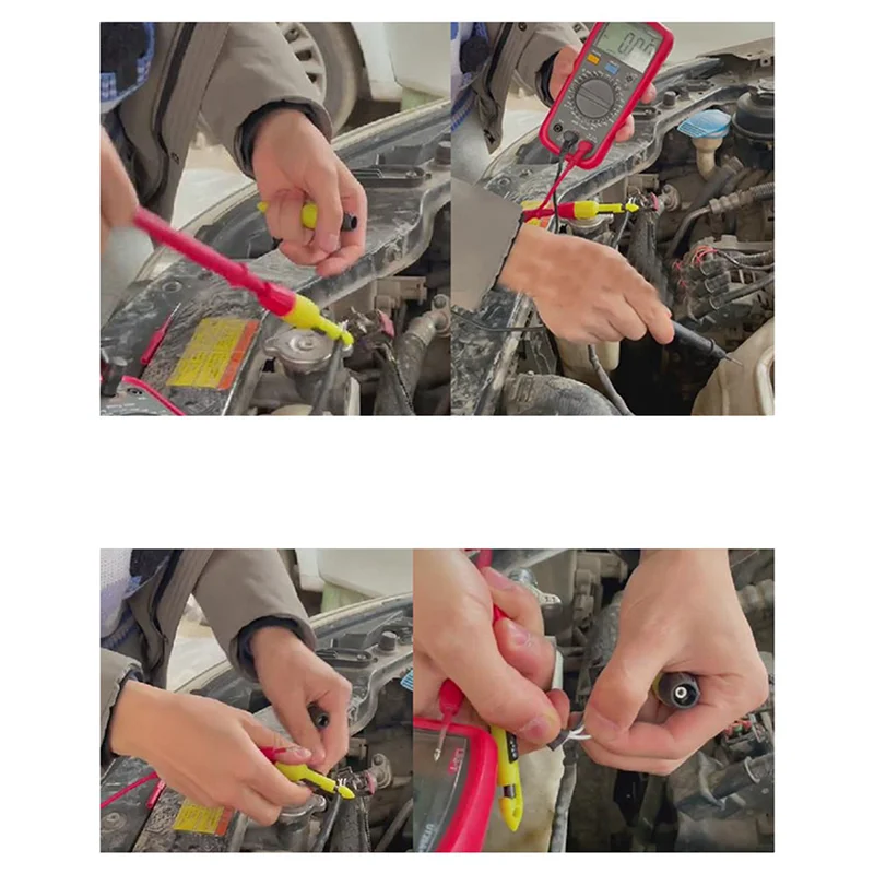 

【Hot-Selling!】4 Pack Wire Piercing Probe Insulation Piercing Clip With Insulated Wire Piercing Probe,Inspection Of Automotive Ci