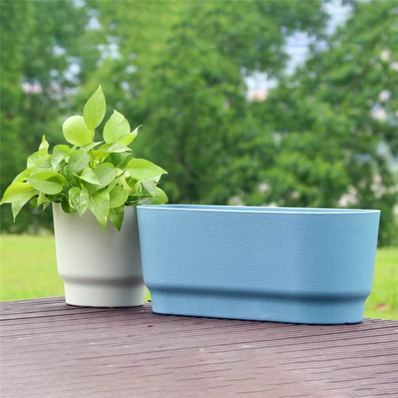 A67P-سلال معلقة على الحائط شبه دائرية على شكل زهرة أواني بلاستيكية مناسبة لسياج الشرفة والحديقة والخارجية والداخلية #2