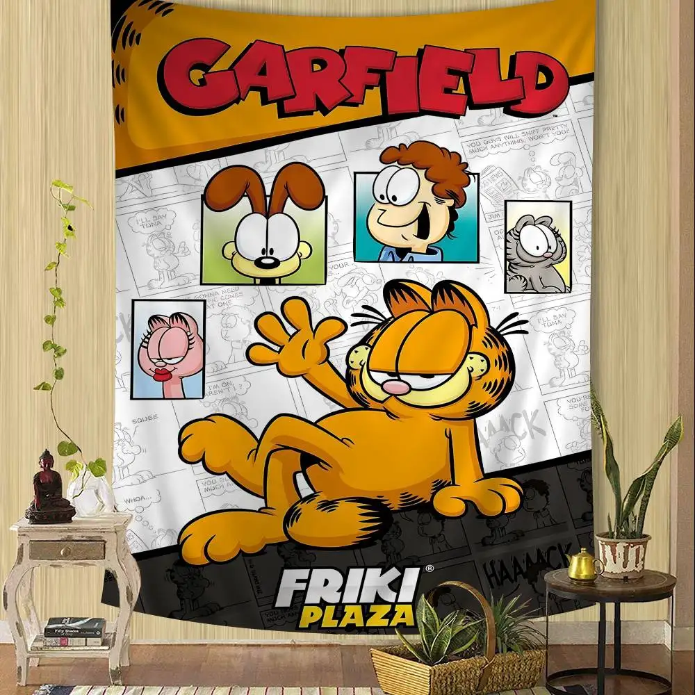 Cartoon G-Garfield The C-Cat Anime Tapestry Hanging Tarot Hippie Wall Rugs Dorm Home Decor