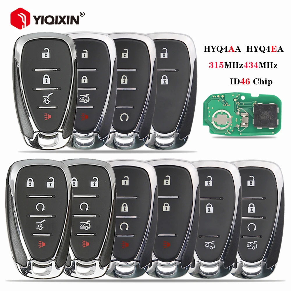 YIQIXIN Car Remote Key For Chevrolet Cruze Sonic Camaro Equinox Volt Malibu Spark 2016 2017 2018 315/434Mhz ID46 HYQ4BAA HYQ4BEA