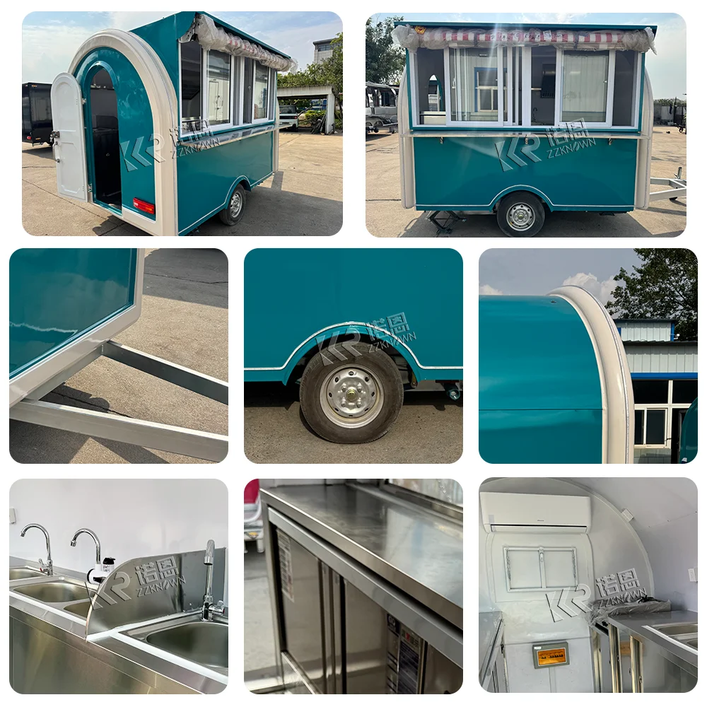 Logotipo colorido personalizado para pequenas empresas, caminhão de comida móvel, concessão, batatas fritas, churrasco, pizza, trailer de comida com cozinha completa