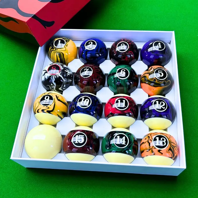 

Billiard Balls Billiard Accessories 17 pcs 5.72cm Solids&Stripes&Cue Ball&Black Eight Pool Ball