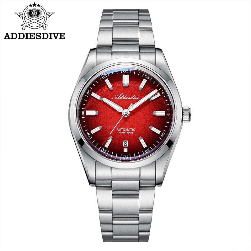 ADDIESDIVE Nieuwe 2026 Luxe Heren Mechanisch Quartz Analoog Horloge Super Lumineus Stalen Horloge 10Bar Bubble Glas Gepersonaliseerde Horloges