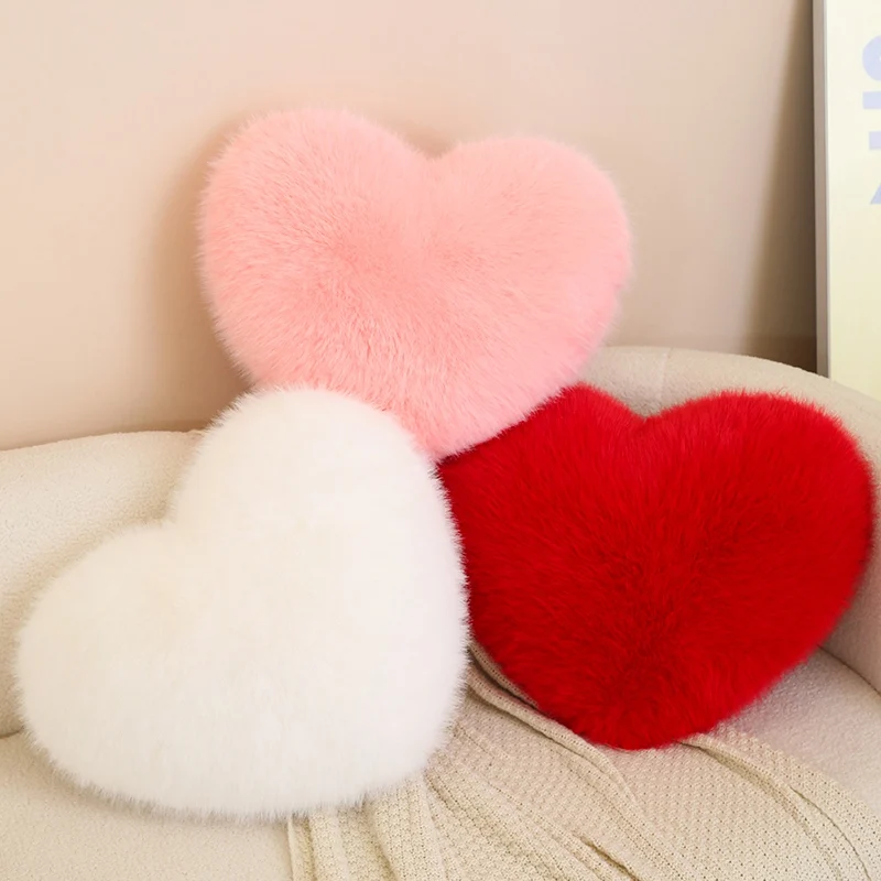 Cuscino Peluche a Forma di Cuore 40cm, Giocattolo Morbido per Bambini, Cuscino Decorativo per Divano e Letto, Regalo di Natale per Ragazze