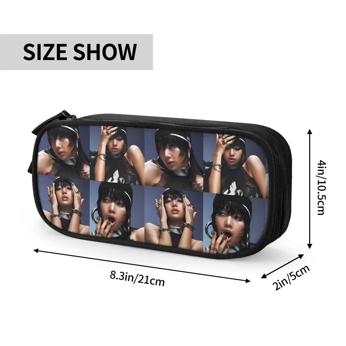 Portapenne di grande capacità Lisa Rockstar Kpop Singer 2024 Merch Pencilcase a doppio strato borsa per il trucco da donna regalo premio