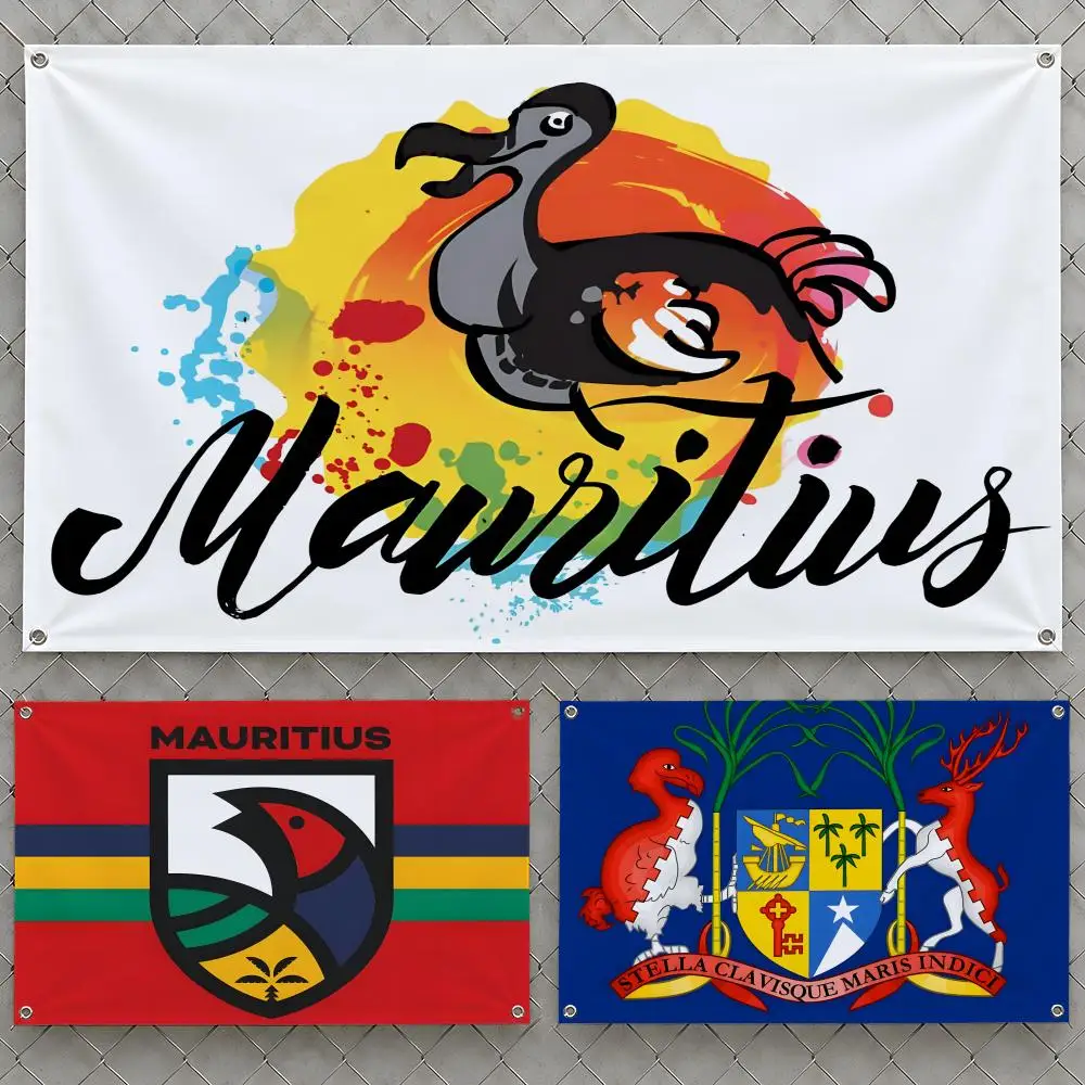 Place Mauritius Dodo Le Morne Island Flags Wall Hanging Flag Banners For Birthday Parties Outdoor Bedroom Dorm Room Decor