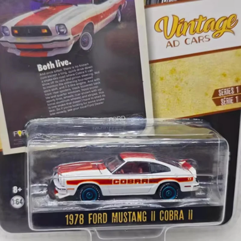 

Greenlight масштаб 1:64 1978 MUSTANG II COBRA II модель автомобиля из сплава, классический сувенир для взрослых, подарок, статический дисплей