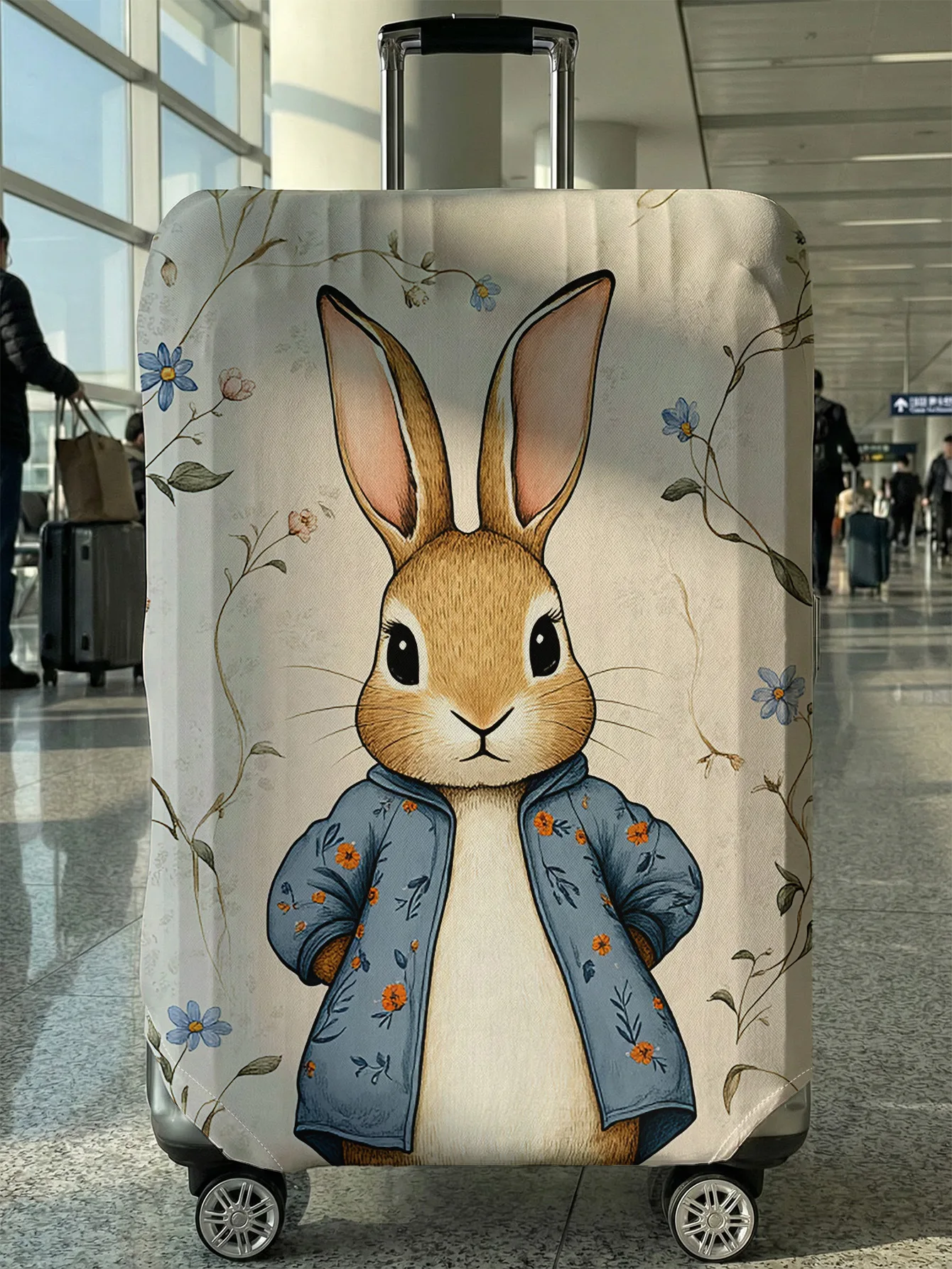 

Чехол для багажа с цветочным принтом Peter Rabbit, подходит для чемоданов 18-32 дюймов, чехол для ручки чемодана, дорожные аксессуары