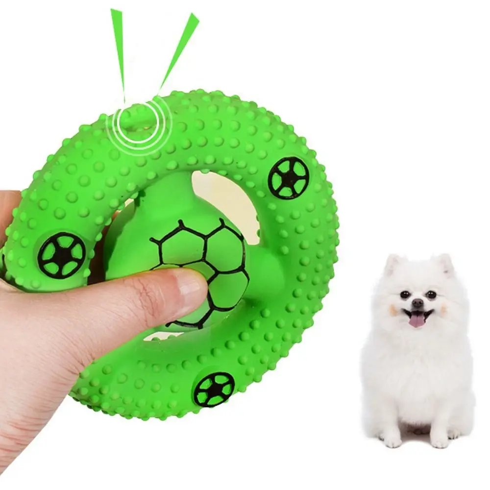 Steering Wheel Shape Pet Latex Sound Toys Football/Basketball Pattern Bite Resistant Dog Chew Toy Multicolor Pet Flying Disc Toy