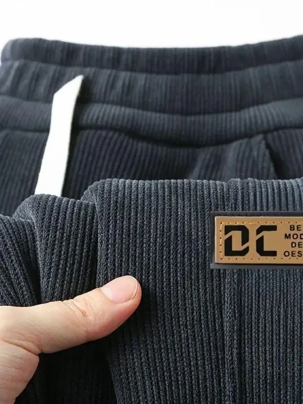 

Мужские повседневные брюки из вельвета Thiened Fce на осень-зиму, с эластичной талией, прямые, молодежные, износостойкие