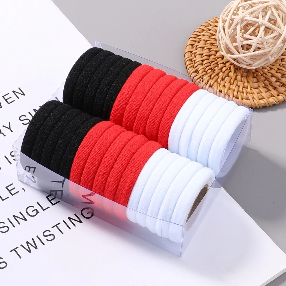 30Pcs/Set Women Elastic Hair Bands Girls Colorful Nylon Rubber Bands Headband Scrunchie Kids Ponytail Holder Hair Accessories