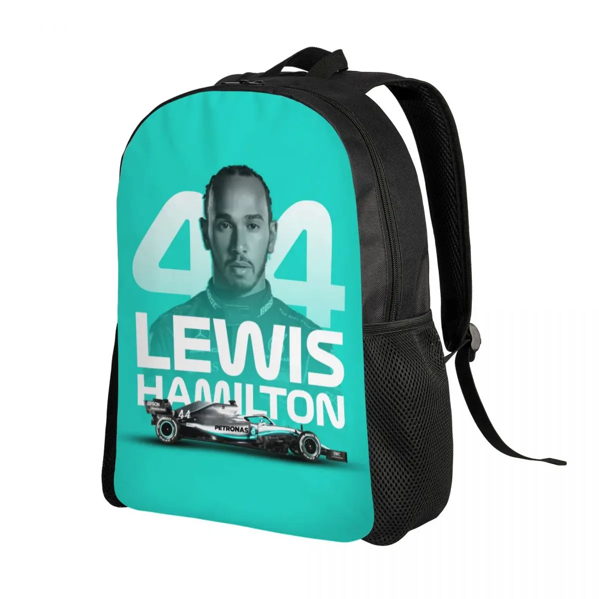 Custom The Lewis Legacy Motorsport Backpacks for Men Women Waterproof School College 44 Number Car Racing Bag Printing Bookbag