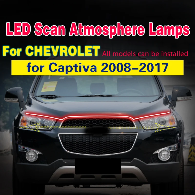 1Pcs For Chevrolet Captiva 2008-2017 Car-styling 12V LED DRL Daytime Running Lights Scan Starting Decorative Atmosphere Lamps