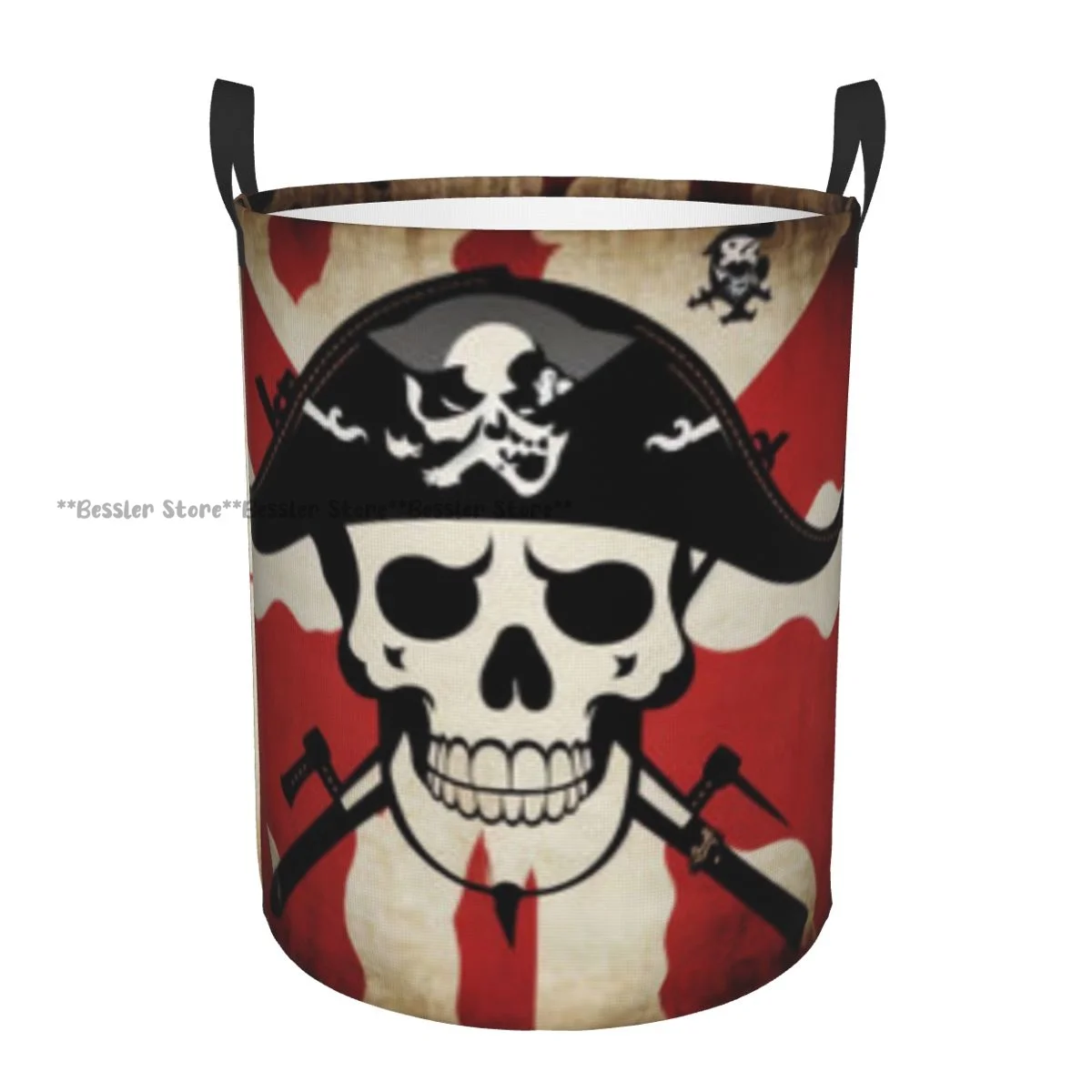 Unleashing The Pirate Spirit Of The Jolly Roger Laundry Basket Folding Dirty Clothes Toys Storage Bucket Household