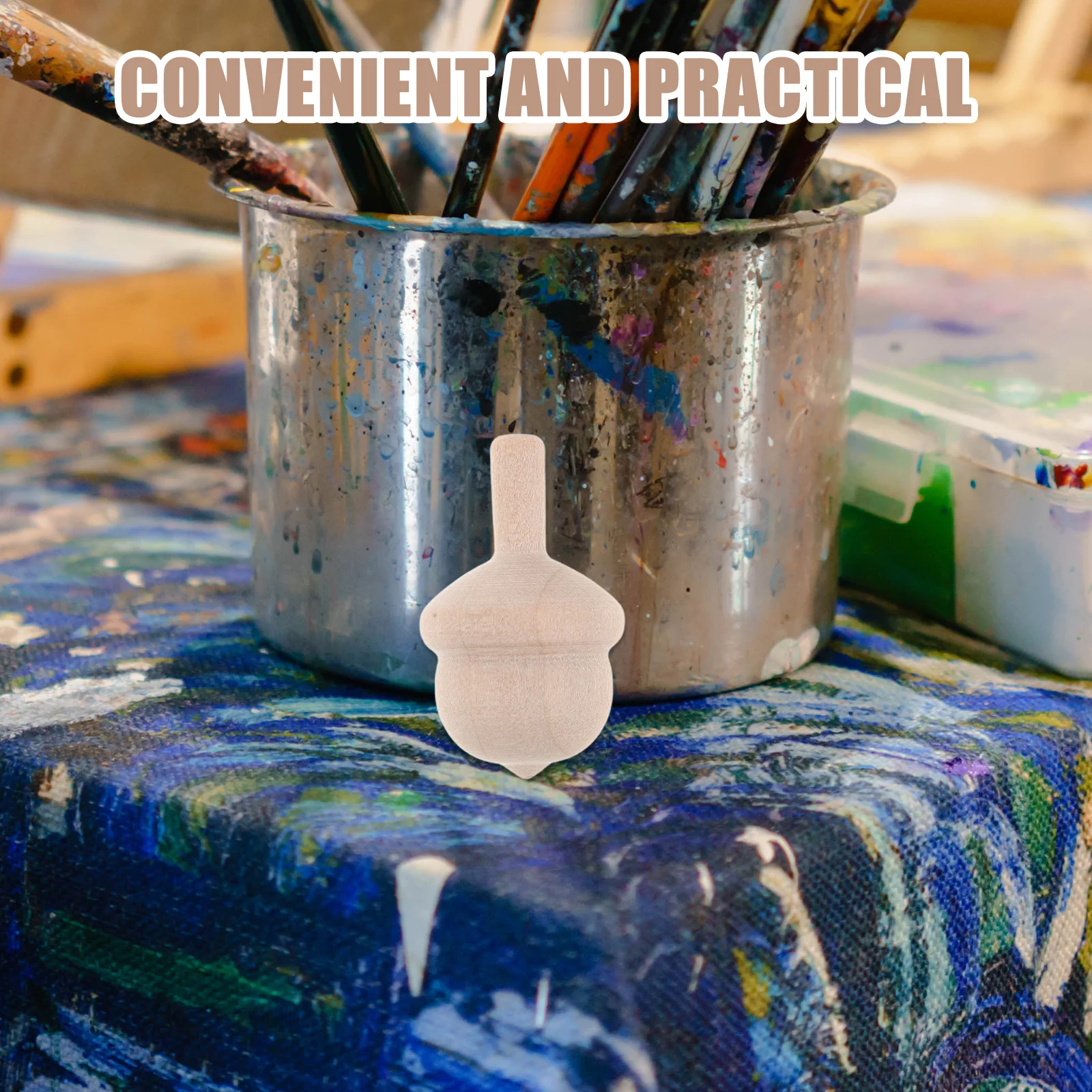 10 قطعة قطع علوية دوارة خشبية غير مكتملة حرفية قابلة للطلاء للأطفال عطلة الاطفال الحرف الجذعية الفيزياء حفلة عيد ميلاد الحسنات